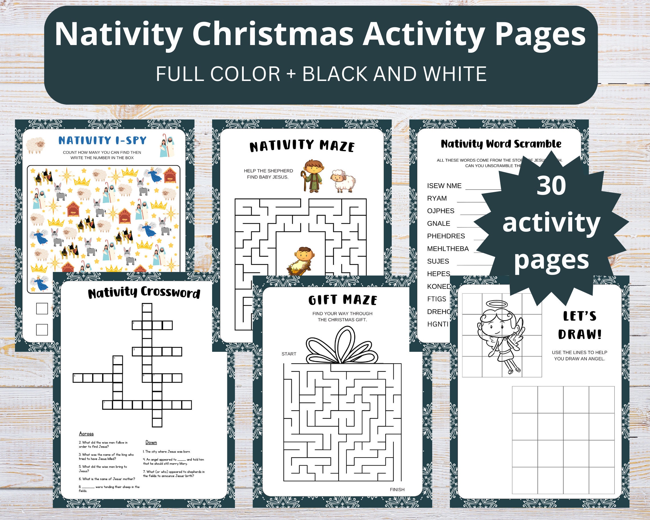 Kids Christmas Activity Book - Volume 3: Color Pages, Drawing Practice,  Word Searches, and More (Christmas Activity Books)