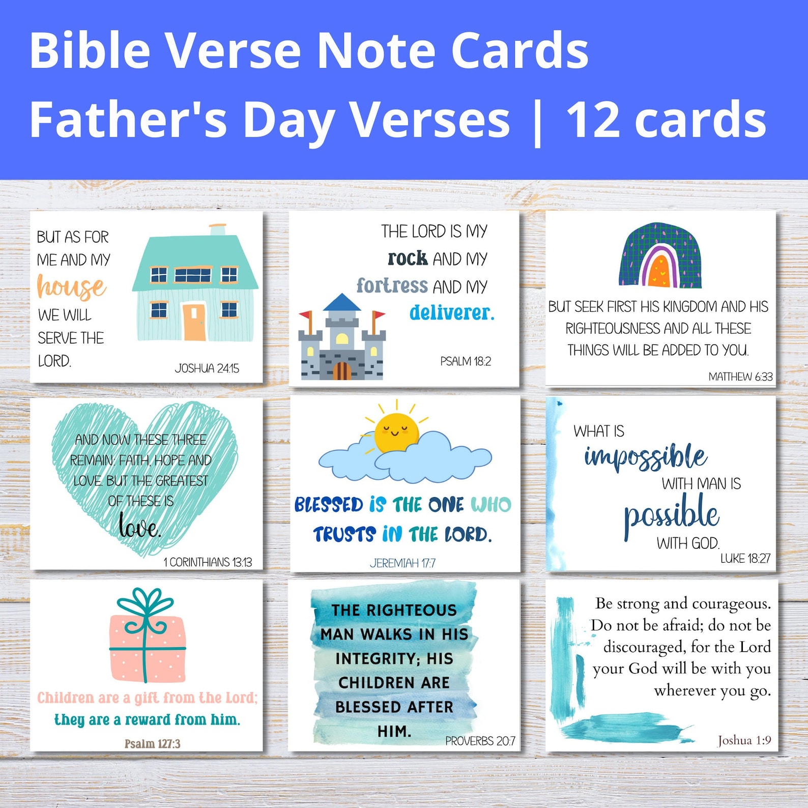 Fathers Day Bible Verse Cards | Fathers Day Scripture Cards ...