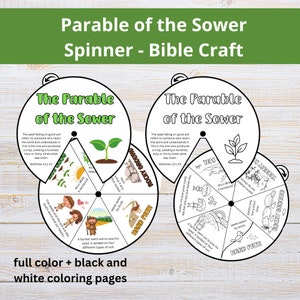 Parabola del seminatore Lavoretto biblico per bambini / Parabola dei semi / Parabola del terreno / Attività della scuola domenicale sulle parabole di Gesù