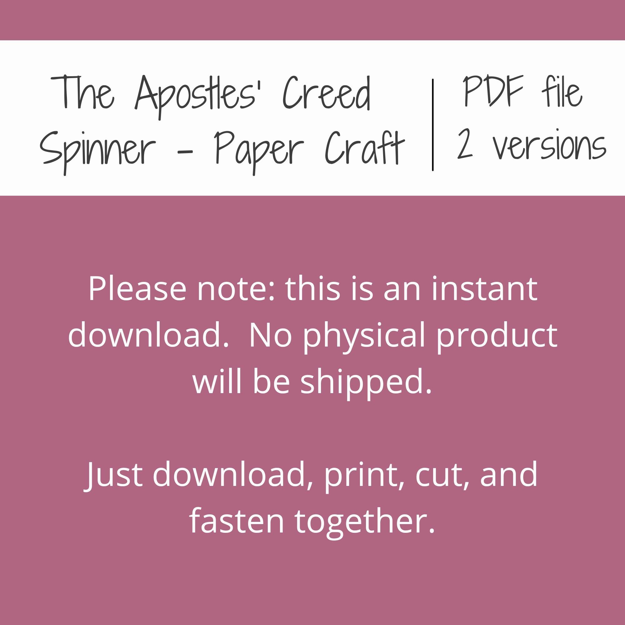 The Apostles' Creed Paper Craft | Sunday School Activity | Christian ...