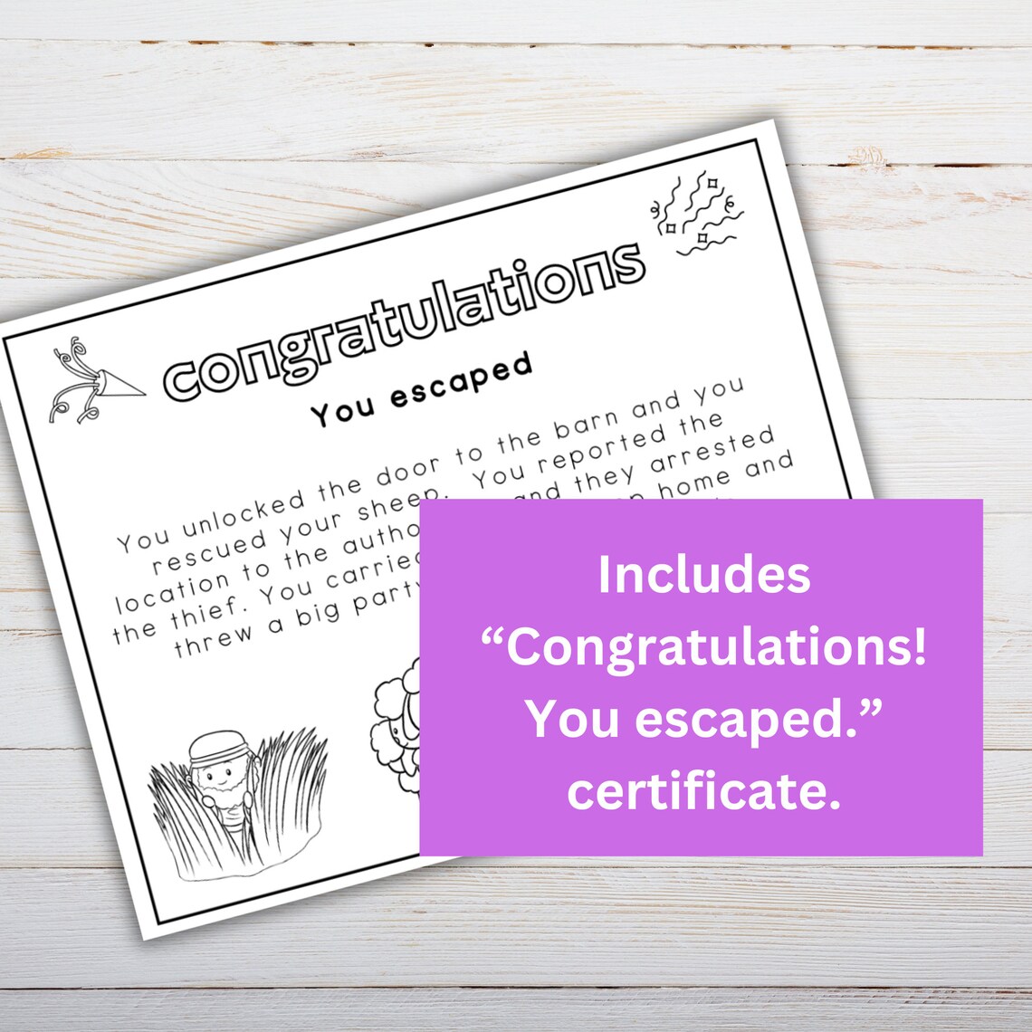 Parable of the Lost Sheep Printable Escape Room for Kids | Bible Escape ...