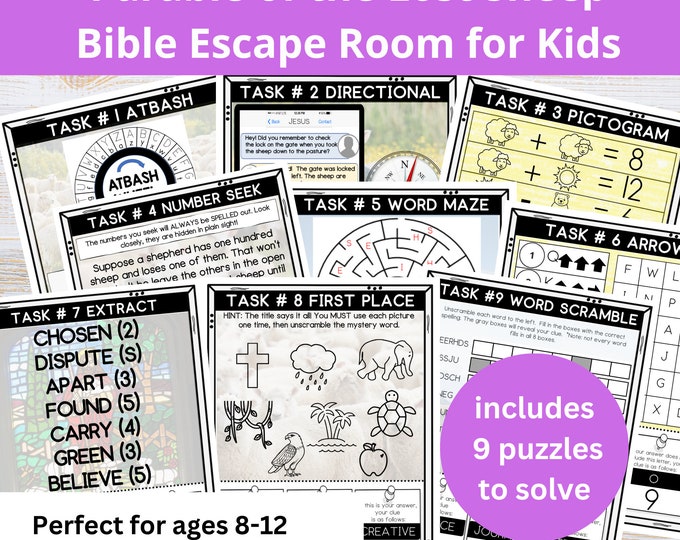 Parable of the Hidden Treasure Bible Story Escape Room | Printable ...