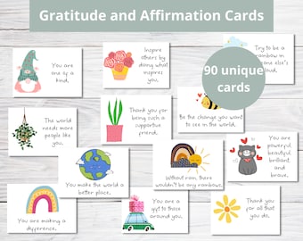 Gratitude Cards Printable | Affirmation Cards | Printable Compliment Cards | Mini Inspirational Quote Card Set | Employee Appreciation