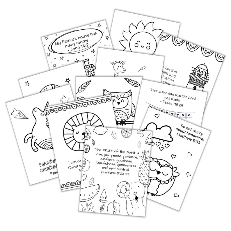 Kids Bible Verse Coloring Pages, Children's Bible Verse Coloring Book ...