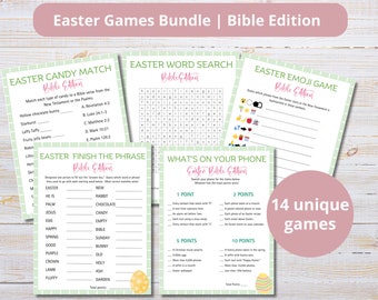 Bible Easter Games Bundle | Christian Easter Games for Kids and Adults | Printable Easter Party Games | Sunday School Youth Group Activities