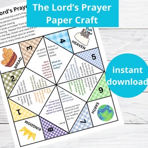 Das Vaterunser Papiermodell |  Lords Prayer Sonntagsschulaktivität | Bibel Handwerk | Sonntagsschulspiel | Süßer Hingucker