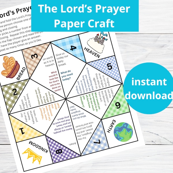 The Lord's Prayer Paper Craft | Sunday School Activity | Bible Craft | Cootie Catcher