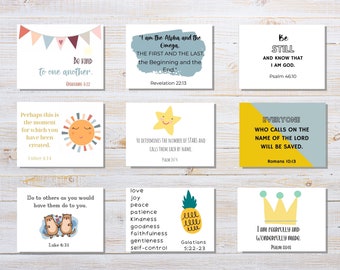 Printable Bible Verse Notes for Kids | Scripture Cards | Lunchbox Notes | Encouragement Cards