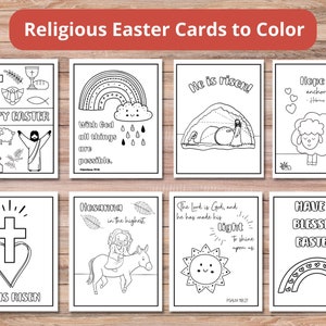 Printable Easter Cards to Color | Religious Easter Cards | Christian Easter Coloring Pages | Printable Easter Activity | Sunday School Craft