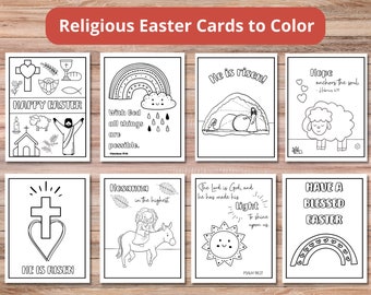 Printable Easter Cards to Color | Religious Easter Cards | Christian Easter Coloring Pages | Printable Easter Activity | Sunday School Craft