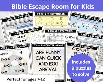 Printable Noah's Ark Escape Room for Kids | Sunday School Game | Family Game Night