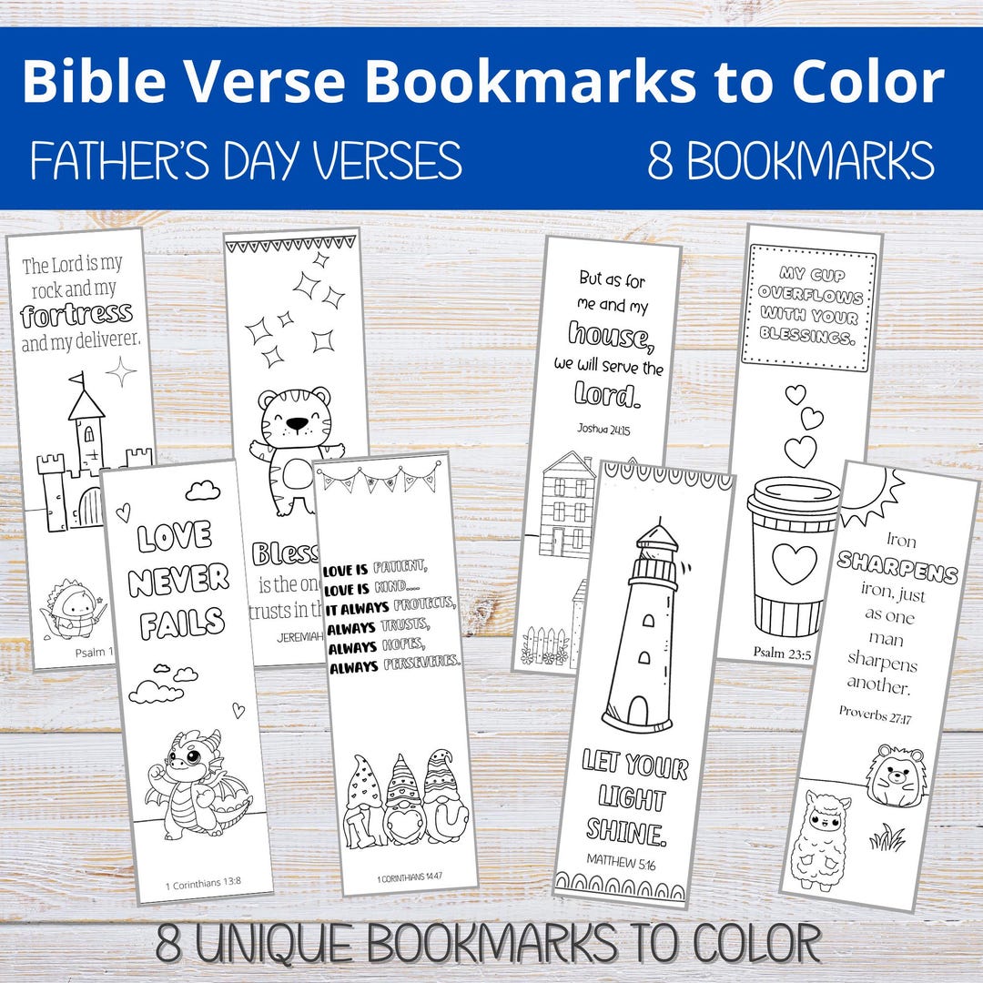Father's Day Color Your Own Bookmarks | Father's Day Craft| Bible Verse ...