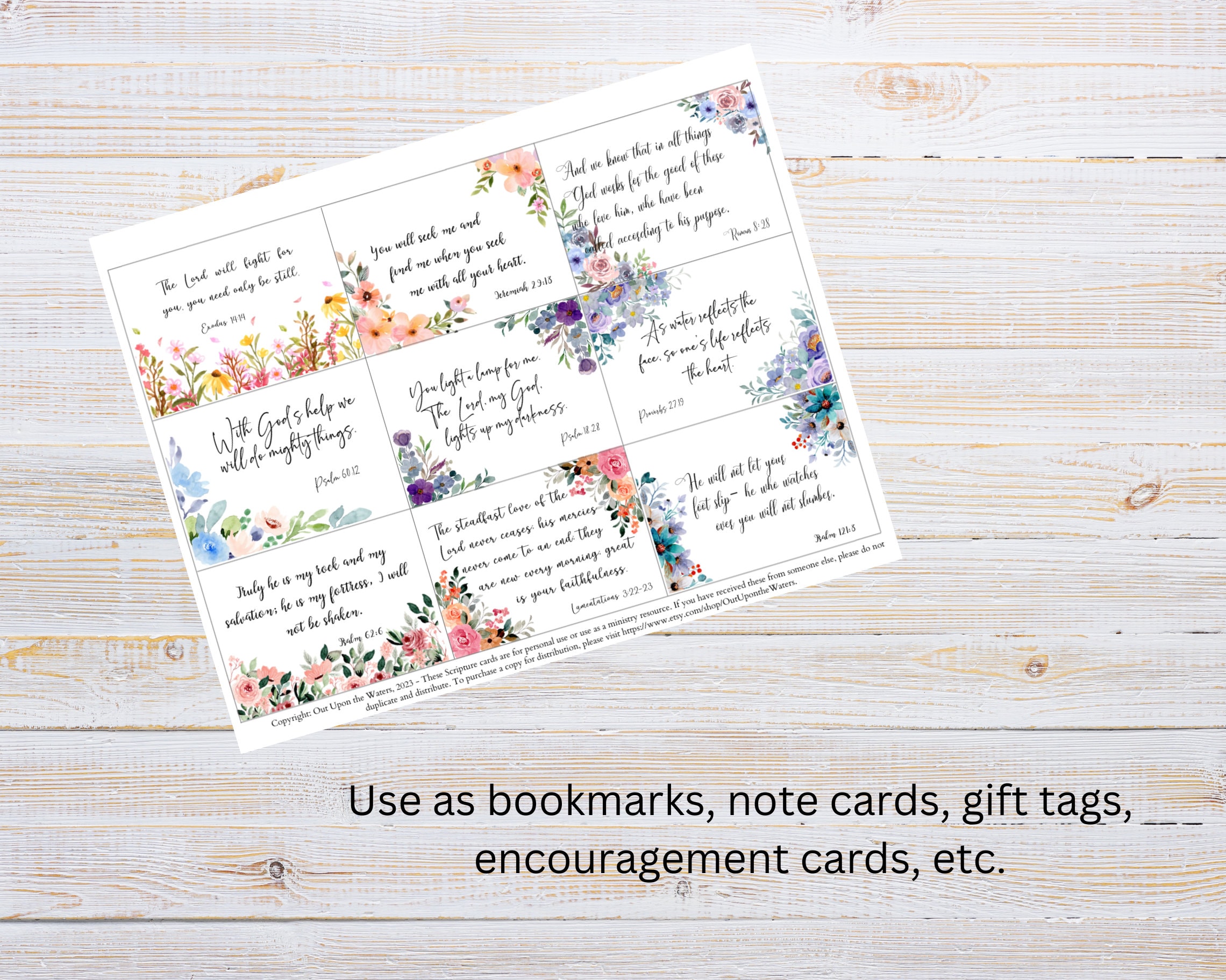 Floral Bible Verse Cards | Scripture Cards for Women | Printable ...