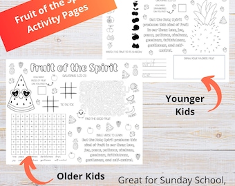 Fruit of the Holy Spirit Activity Placemat | Galatians 5 Coloring Page for Sunday School or Homeschool | Fun Bible Crafts and Activities