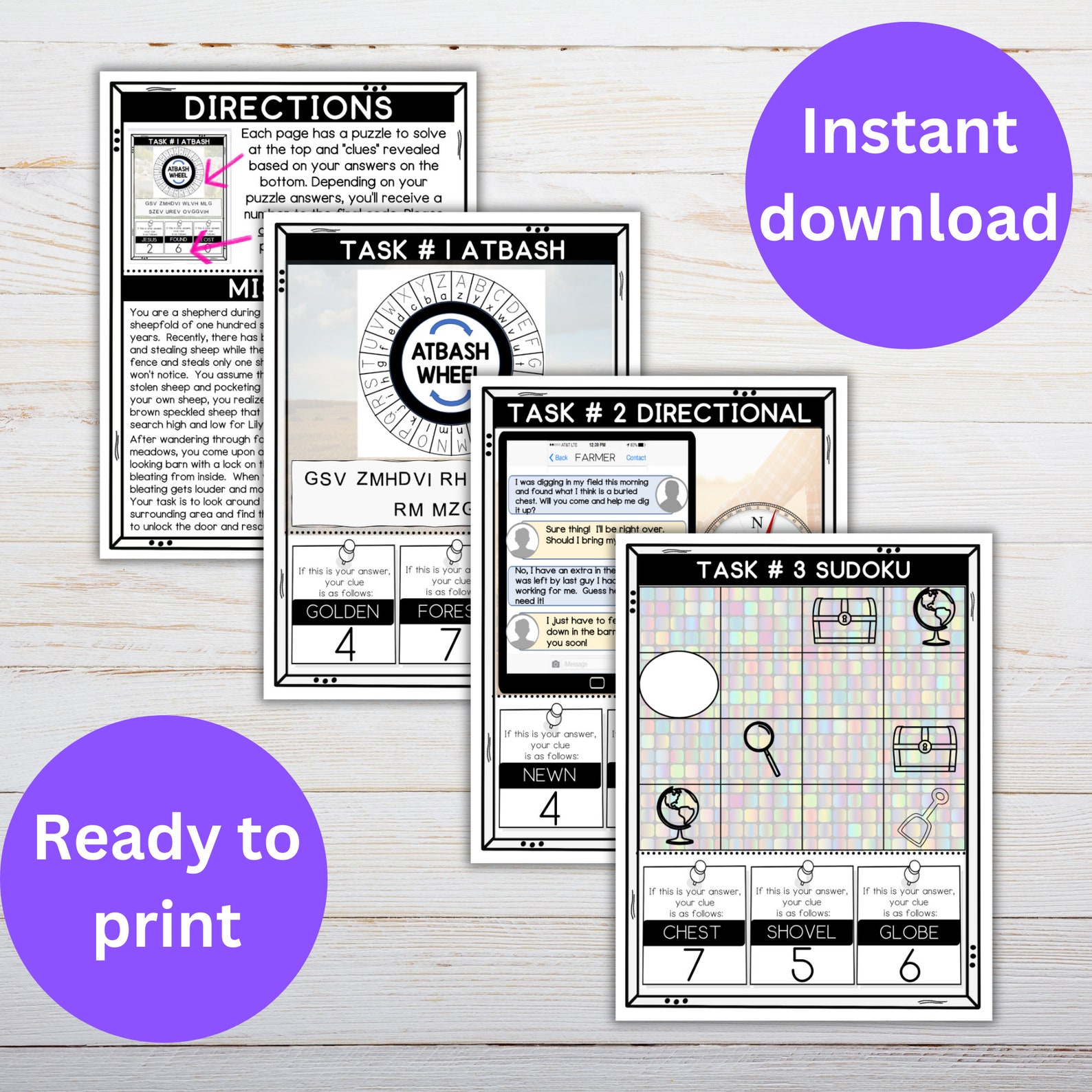 Parable of the Hidden Treasure Bible Story Escape Room | Printable ...