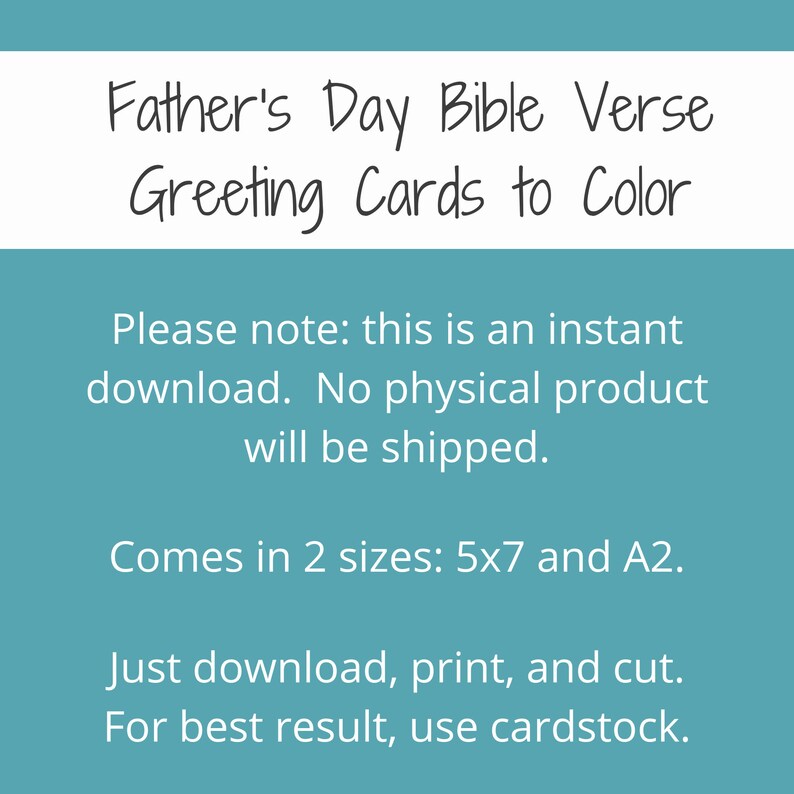 Bible Verse Father's Day Cards to Color Printable Father's Day Cards ...