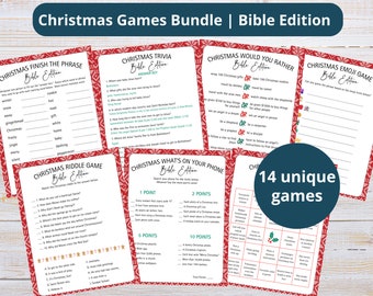 Christmas Game Bundle Printable | Nativity Christmas Games | Christmas Bible Printables | Family Game Night | Christmas Church Games |