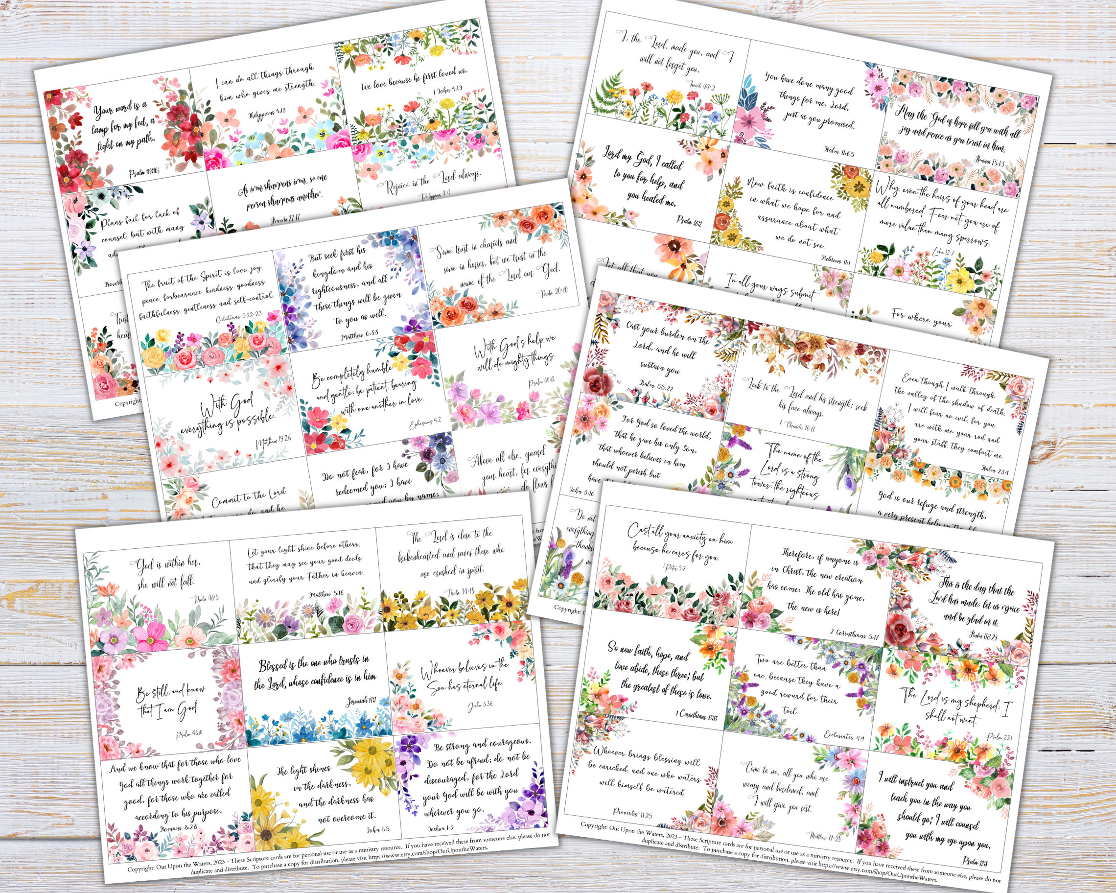 54 Floral Bible Verse Cards | Printable Scripture Cards for Women ...