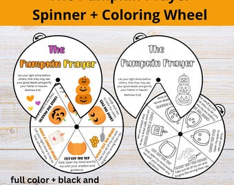 The Pumpkin Prayer Coloring Wheel | Pumpkin Carving Christian Halloween ...