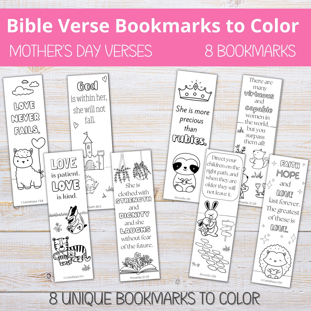 Printable Bible Verse Bookmarks | Mother's Day Bookmarks | Mother's Day ...