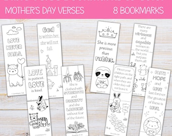 Printable Bible Verse Bookmarks | Mother's Day Bookmarks | Mother's Day Coloring | Mother's Day Bible Verses | Sunday School Craft