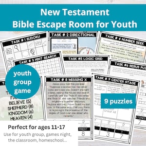 New Testament Escape Room for Youth | Bible Escape Room | Youth Group Game | Sunday School | Jesus Escape Room | Logic Puzzles