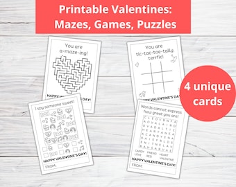 Ausdruckbare Valentinstage für Kinder | Valentinstag Aktivität Printable | Valentinstag Labyrinth | Du bist erstaunlich Valentine | Puzzle Valentinstag