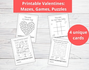 Printable Valentines for Kids | Valentines Activity Printable | Valentine Maze | You're Amazing Valentine | Puzzle Valentine