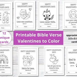 Valentinstage zum Ausmalen | Christian Valentin | Sonntagsschule Handwerk | Valentinstagskarten für Kinder | Bibel Vers Valentinstag Malkarten