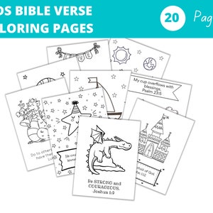 Kids Bible Verse Coloring Pages, Children&#39;s Bible Verse Coloring Book, Bible Verse Coloring Printables, Sunday School Coloring Pages