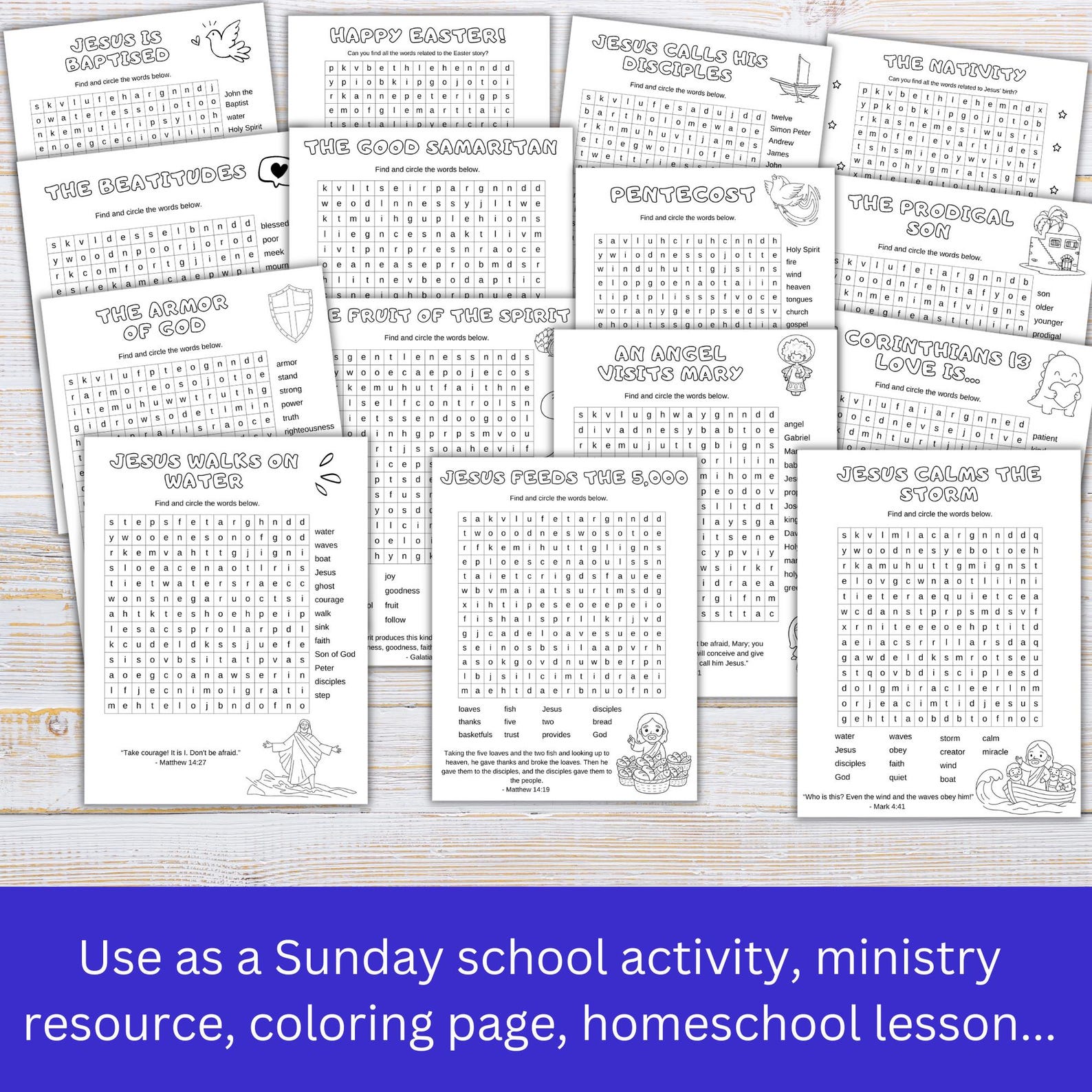 Bible Word Searches | Bible Activity for Kids | Printable Bible Games ...