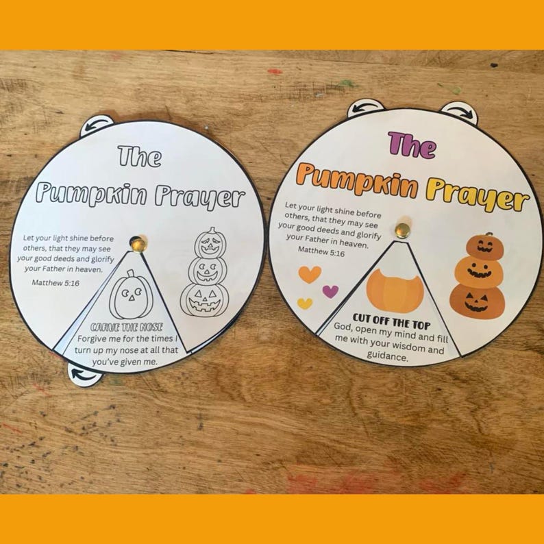 The Pumpkin Prayer Coloring Wheel | Pumpkin Carving Christian Halloween ...