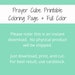 Printable Prayer Cube DIY Prayer Dice Coloring Page Teach Kids to Pray ...