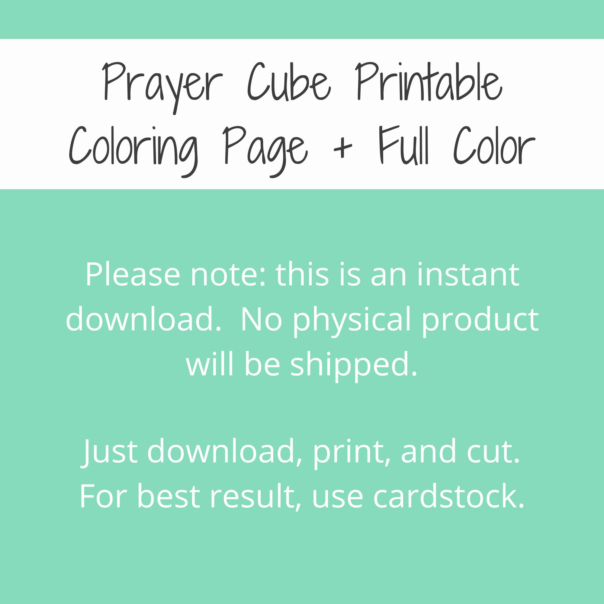 Printable Prayer Cube DIY Prayer Dice Coloring Page Teach Kids to Pray ...