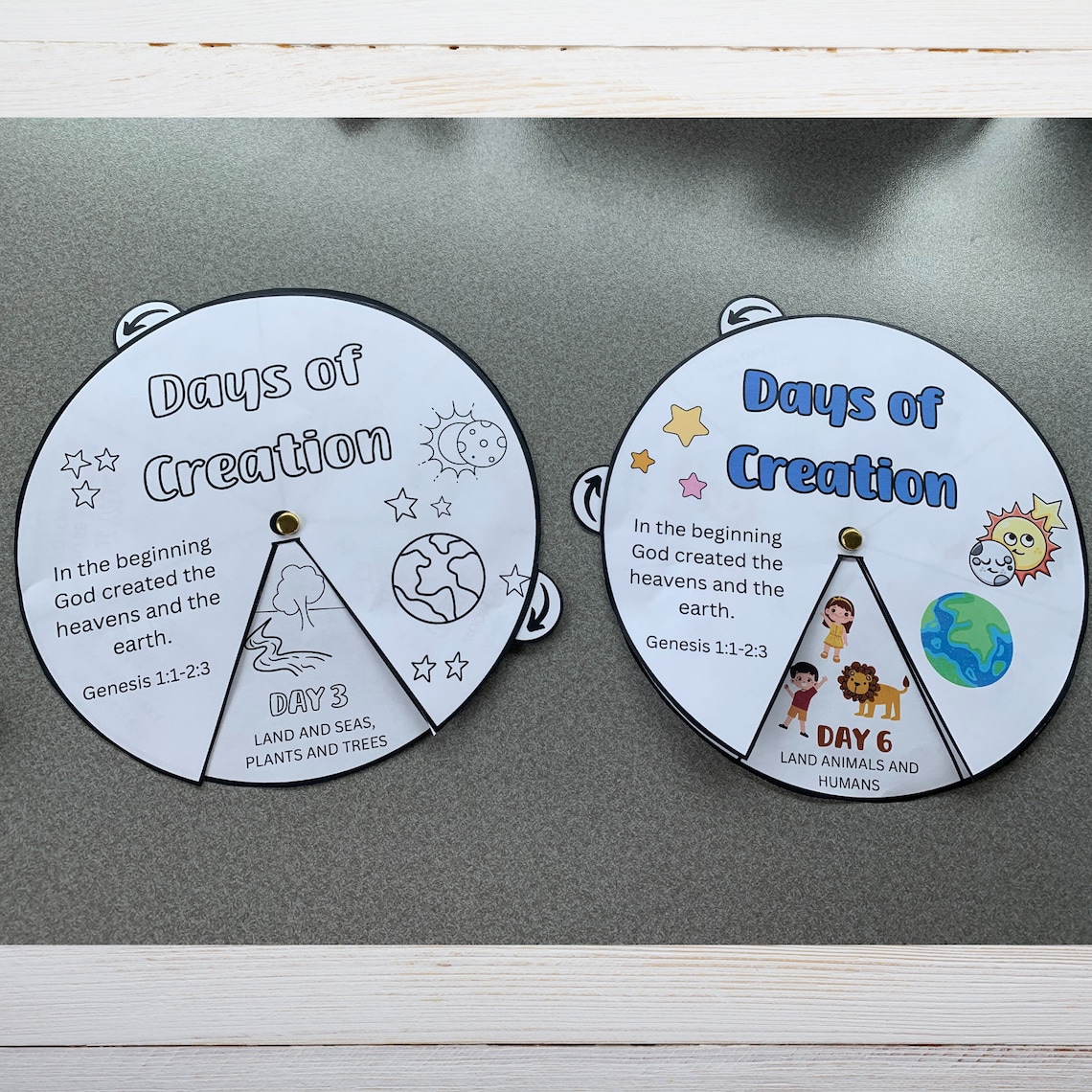 Days of Creation Craft for Kids | Sunday School Bible Craft Spinner ...