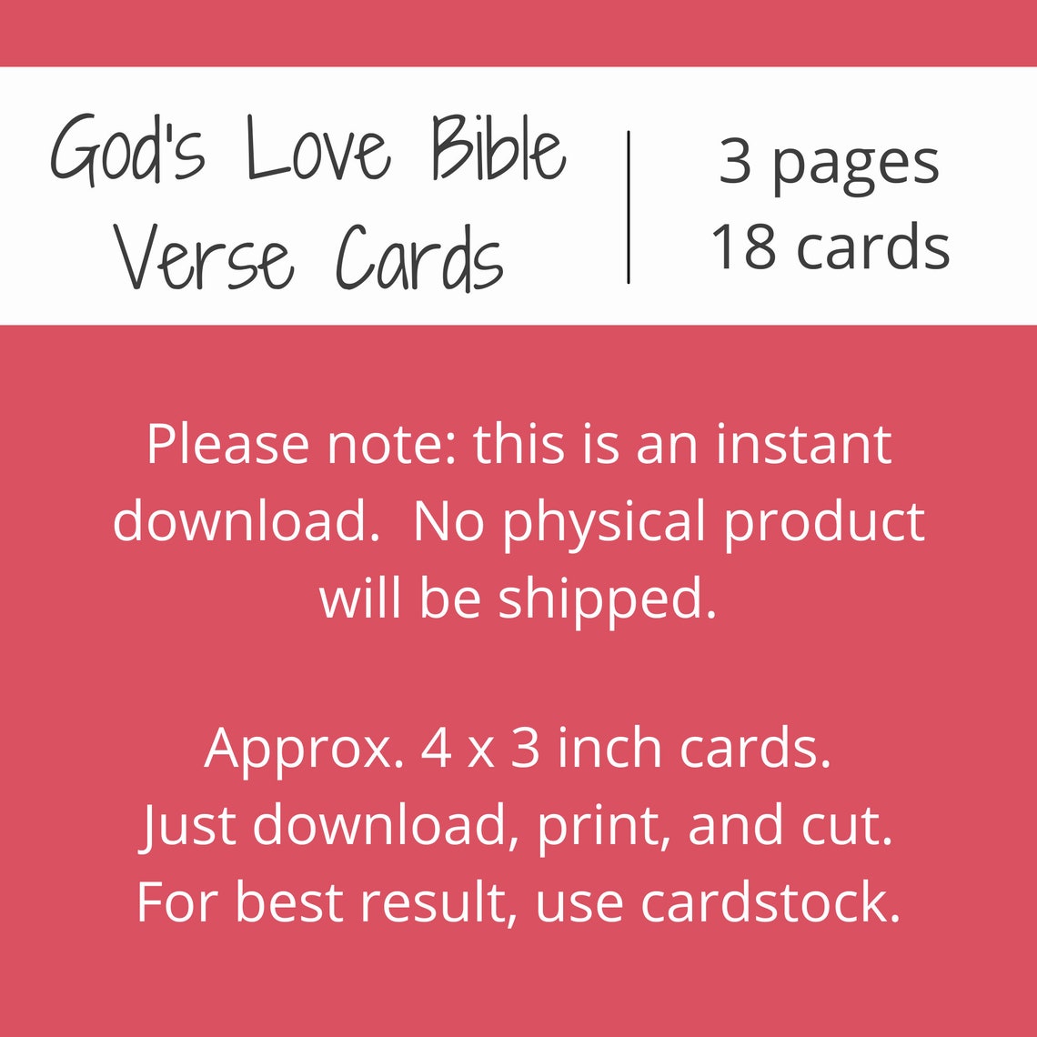 God's Love Bible Verse Note Cards | Printable Scripture Valentines ...