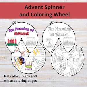 Advent Coloring Wheel | Christmas Lesson for Advent | Printable Sunday School Craft | Advent Wreath Coloring Page| Nativity Sunday School