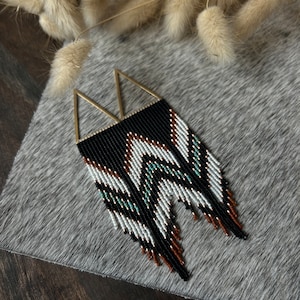 Beaded Fringe Earrings | Hand Sewn Earrings