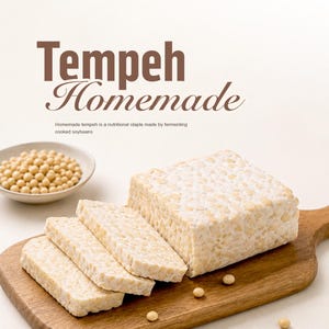 Hausgemachtes Tempeh-Rezept (PDF) | Anleitung zur veganen Sojabohnenfermentation (Digitaler Download)