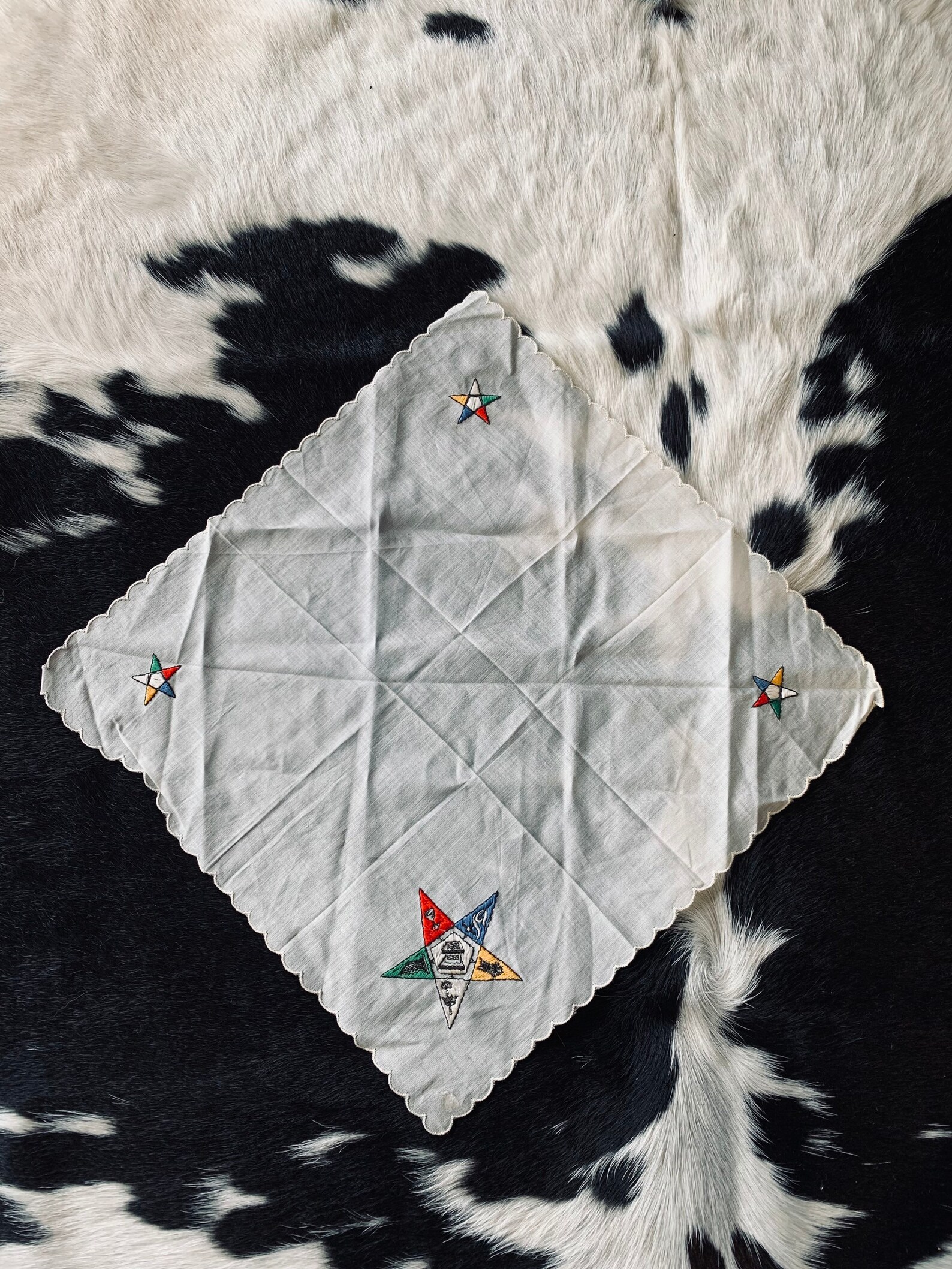 Vintage Eastern star handkerchief Etsy