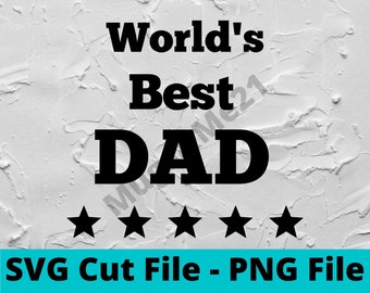 5 estrelas melhor pai SVG do mundo, arquivo de corte SVG do pai, SVG do dia dos pais, download digital, pai png, arquivos cortados para silhueta Cricut