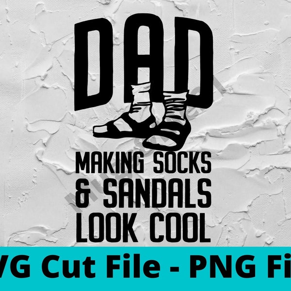 Chaussettes et sandales drôles Papa SVG, Dad SVG Fichier coupé, Drôle papa SVG, Téléchargement numérique, Papa png, Couper des fichiers pour Cricut Silhouette