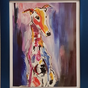 The colorful Galgo , Artprint, Art, Print, Art print, Greyhound , Greyhoundart, Greyhoundart, Greyhound type, Greyhound, Art, Dog portrait, Dog