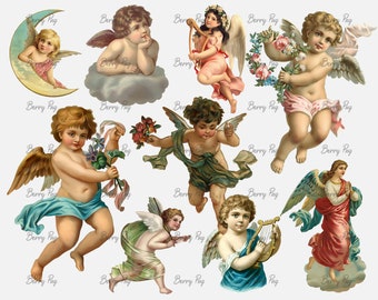 Vintage Angel PNG Angel Clipart Sublimation Designs Transparent Background Images Angel Sticker Bundle Png File