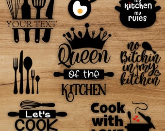 Pacchetto di file di decorazioni per la cucina tagliati al laser Pacchetto SVG per la cucina