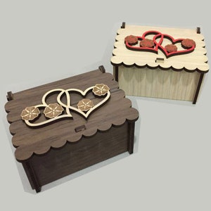 Laser-Schnitt-Box-Svg-Datei, Ring-Box-Svg-Datei, Geschenkbox Dxf, Glowforge-Dateien, XTool, Lightburn, Für Holz Laserschneiden, Hochzeit Schmuckschatulle svg