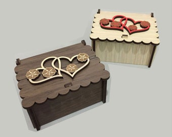 Laser Cut Box Svg File, Ring Box Svg, Gift Box Dxf, Glowforge Files, XTool, Lightburn, For Wood Laser Cutting, Wedding Jewellery Box Svg