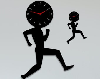 Laser Cut Wall Clock File The Man Who Raced Against Time Glowforge Xtool SVG DXF CDR Files
