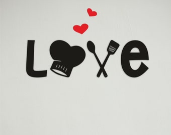 Küche Liebe Dekor SVG Laser Cut Dateien (Digital Download)