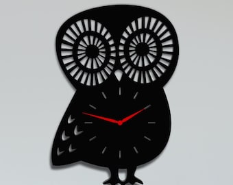 Laser Cut Owl Wall Clock SVG DXF Files Home Wall Decor Glowforge Xtool